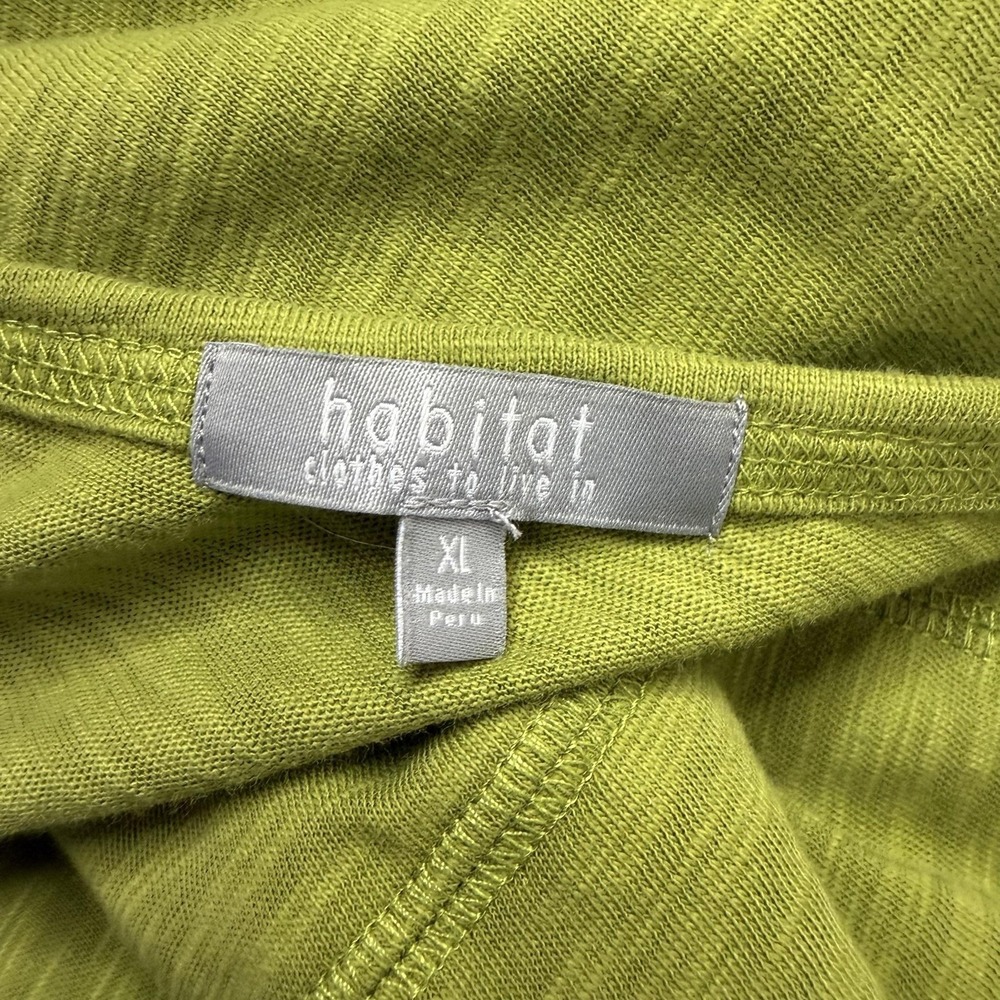 Habitat Tunic Womens XL Green Scoop Neck Long Sleeve Pockets Lagenlook Olive - Picture 10 of 13